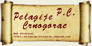 Pelagije Crnogorac vizit kartica